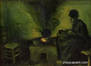 Peasant Woman by the Fireplace