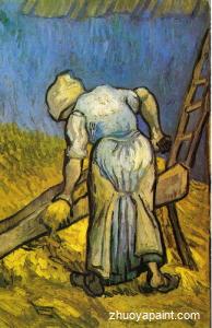 Peasant Woman Cutting Straw (after Millet)