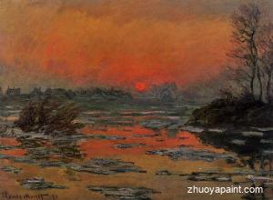 Sunset on the Seine in Winter