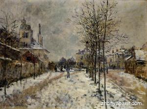 The Boulevard de Pontoise at Argenteuil, Snow Effect