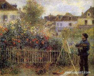 Claude Monet Painting in His Garden at Argenteuil