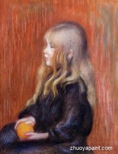 Coco Holding a Orange