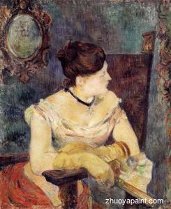 Madame Mette Gauguin in an Evening Dress