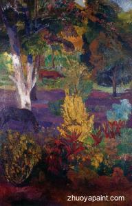 Marquesan Landscape with a Horse