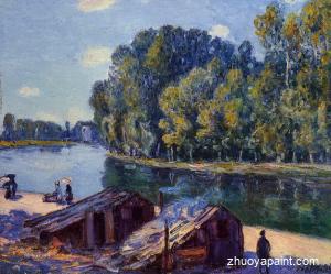 Cabins along the Loing Canal, Sunlight Effect