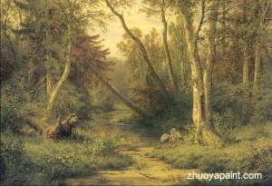 Woodland scenery with herons