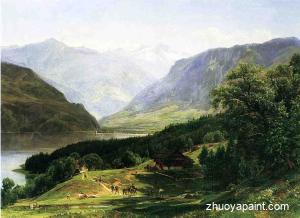 Travelers in the Swiss Alps