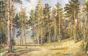 Pines. Sunny day (etude)