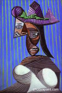 Woman in a Stripped Hat