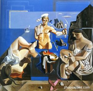 Neo-Cubist Academy (Composition with Three Figures)