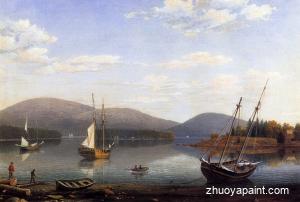 Bar Island and Mt. Desert Mountains from Sommes Settlement