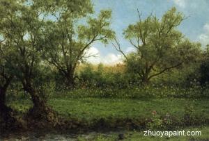 Asters in a Field (also known as Brookside)