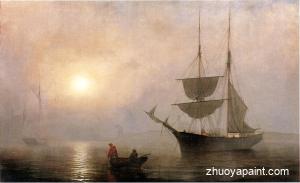 Ship in a Fog, Gloucester Harbor