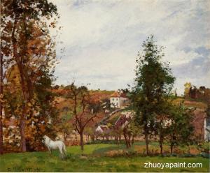 Landscape with a White Horse in a Meadow, L&acute;Hermitage