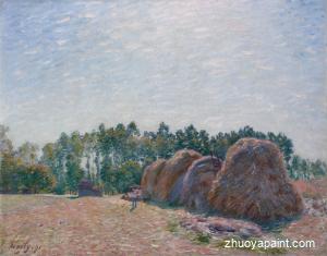 Haystacks at Moret - Morning Light