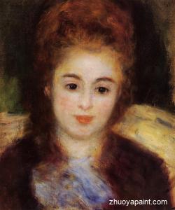 Head of a Young Woman Wearing a Blue Scarf