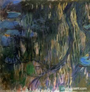 Water-Lilies, Reflections of Weeping Willows (left half)