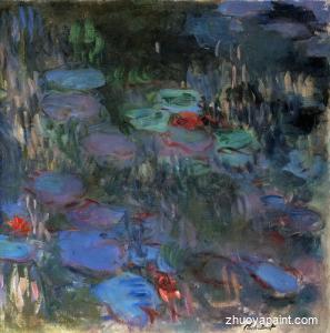 Water-Lilies, Reflections of Weeping Willows (right half)