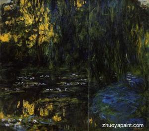 Weeping Willow and Water-Lily Pond