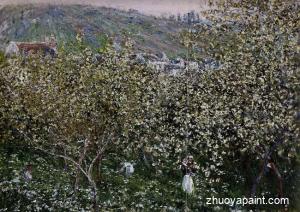 Vetheuil, Flowering Plum Trees
