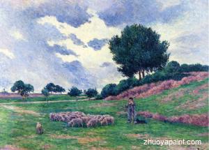 Mereville, a Herd of Sheep