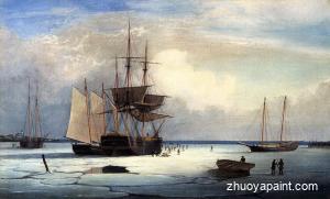 Ships in Ice off Ten Pound Island