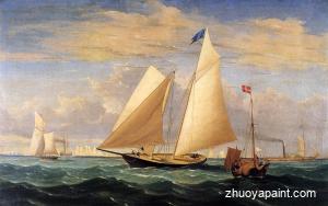 The Yacht ´America´ Winning the International Race
