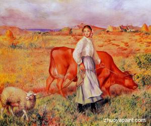 Shepherdess, Cow and Ewe