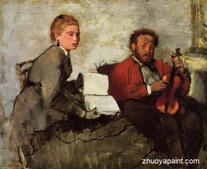 Violinist and Young Woman