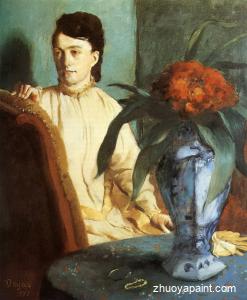 Woman with a Vase of Flowers