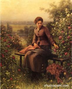 Seated Girl with Flowers