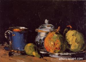 Sugar Bowl, Pears and Blue Cup
