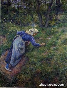 Peasant Gathering Grass