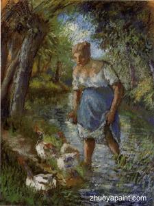 Peasant Crossing a Stream