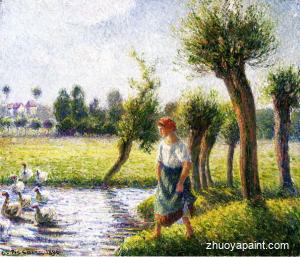 Peasant Woman Watching the Geese
