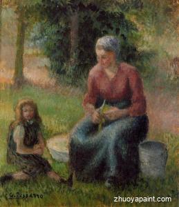 Peasant Woman and Her Daughter, Eragny