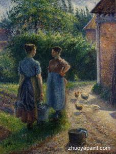 Peasants Chatting in the Farmyard, Eragny