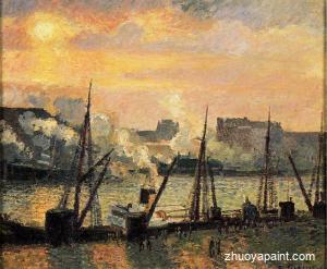 Quay in Rouen-Sunset