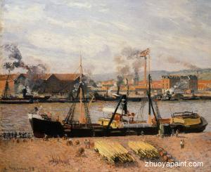 The Port of Rouen- Unloading Wood