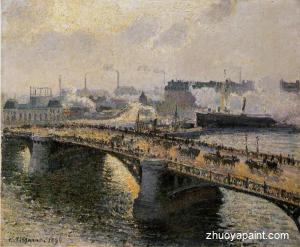 The Pont Boieldieu , Rouen-Sunset, Misty Weather