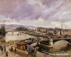 The Pont Boieldieu , Rouen-Rain Effect