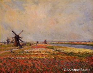 Fields of Flowers and Windmills near Leiden