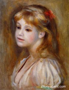 Little Girl with a Red Hair Knot
