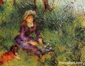 Madame Renoir with a Dog