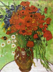 Red Poppies and Daisies