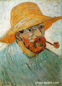 Self Portrait with Pipe and Straw Hat