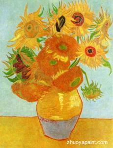 Still LIfe-Vase with Twelve Sunflowers