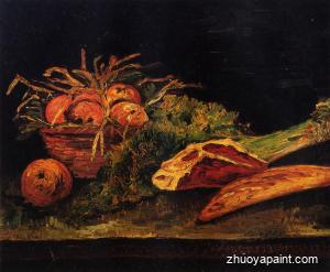 Still Life with Apples, Meat and a Roll