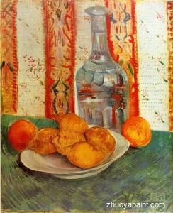 Still Life with Decanter and Lemons on a Plate