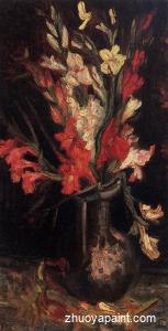 Vase with Red Gladioli